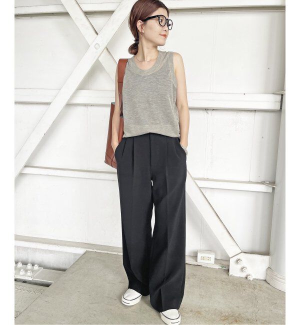 Spick and Span「ダブルクロスツータックパンツ」|スラックス|