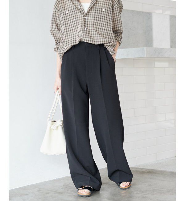 Spick and Span「≪追加≫ダブルクロスツータックパンツ」|スラックス|