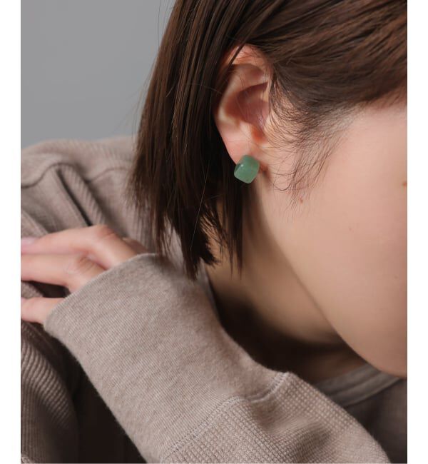 Lilas by Spick&Span「ラウンド*キューブバイカラーピアス K10（片耳）」|ピアス|