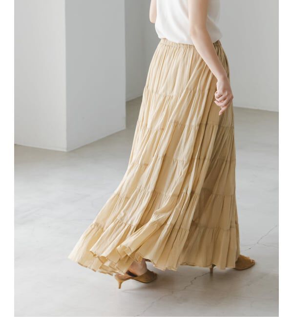 NOBLE「《NOBLE別注カラー》COUTURE D'ADAM SushiVoile Tiered Skirt」|スカート|ベージュ