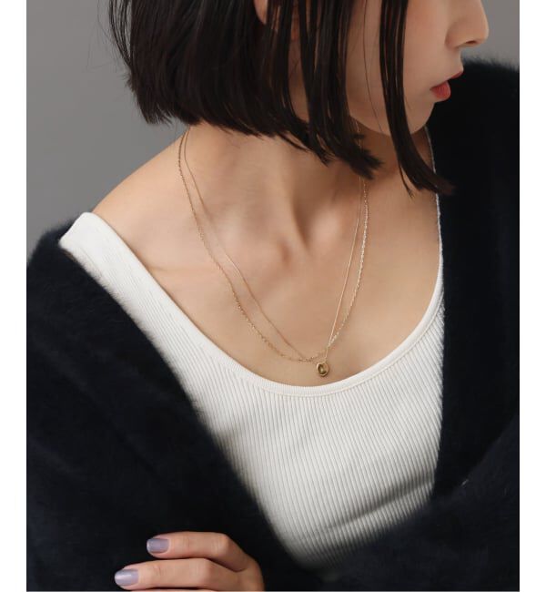 Lilas by Spick&Span「《WEB限定予約》10mmオーバルニュアンスモチーネックレス K10」|ネックレス|