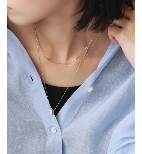 Lilas by Spick&Span「《WEB限定予約》10mmオーバルニュアンスモチーネックレス K10」|ネックレス|