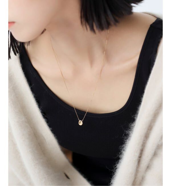 Lilas by Spick&Span「《WEB限定予約》10mmオーバルニュアンスモチーネックレス K10」|ネックレス|