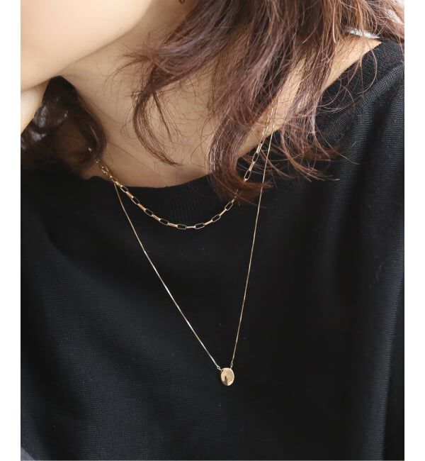 Lilas by Spick&Span「《WEB限定予約》10mmオーバルニュアンスモチーネックレス K10」|ネックレス|