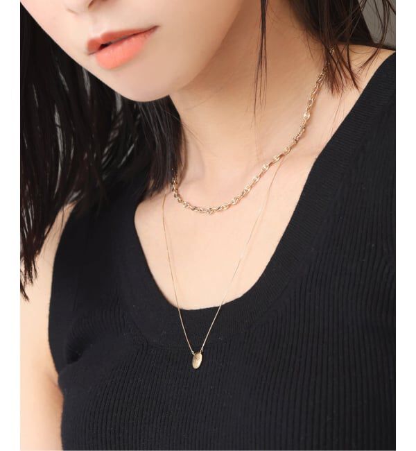 Lilas by Spick&Span「《WEB限定予約》10mmオーバルニュアンスモチーネックレス K10」|ネックレス|