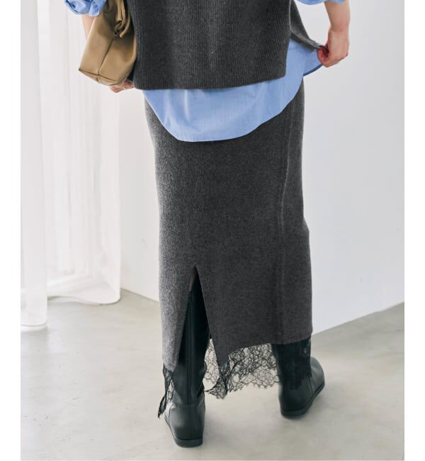 Spick and Span「《一部店舗+WEB限定予約》レースニットタイトスカート」|スカート|
