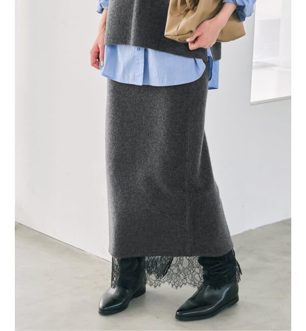 Spick and Span「《一部店舗+WEB限定予約》レースニットタイトスカート」|スカート|