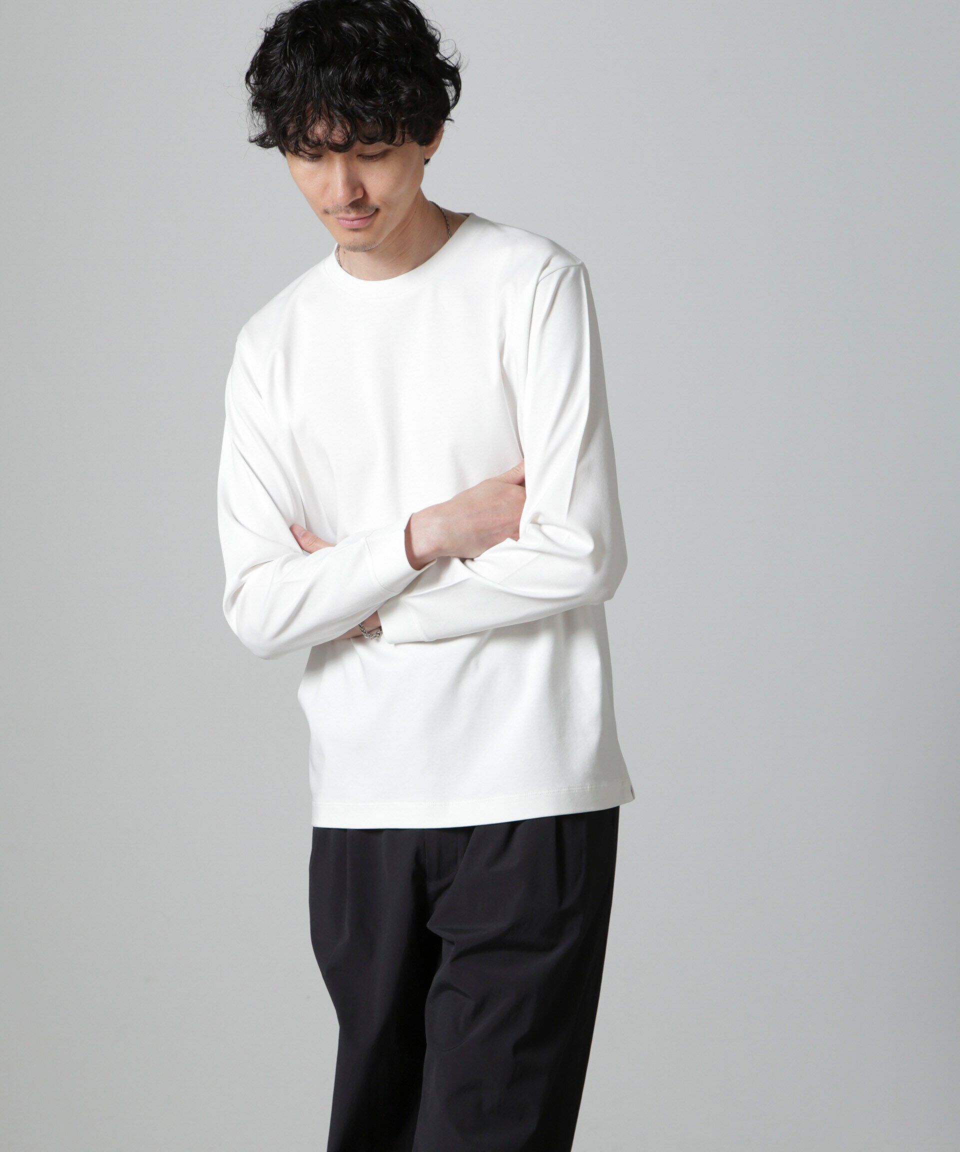 NANO universe「アンチスメルクルーネックTシャツ 長袖」|Tシャツ・カットソー|
