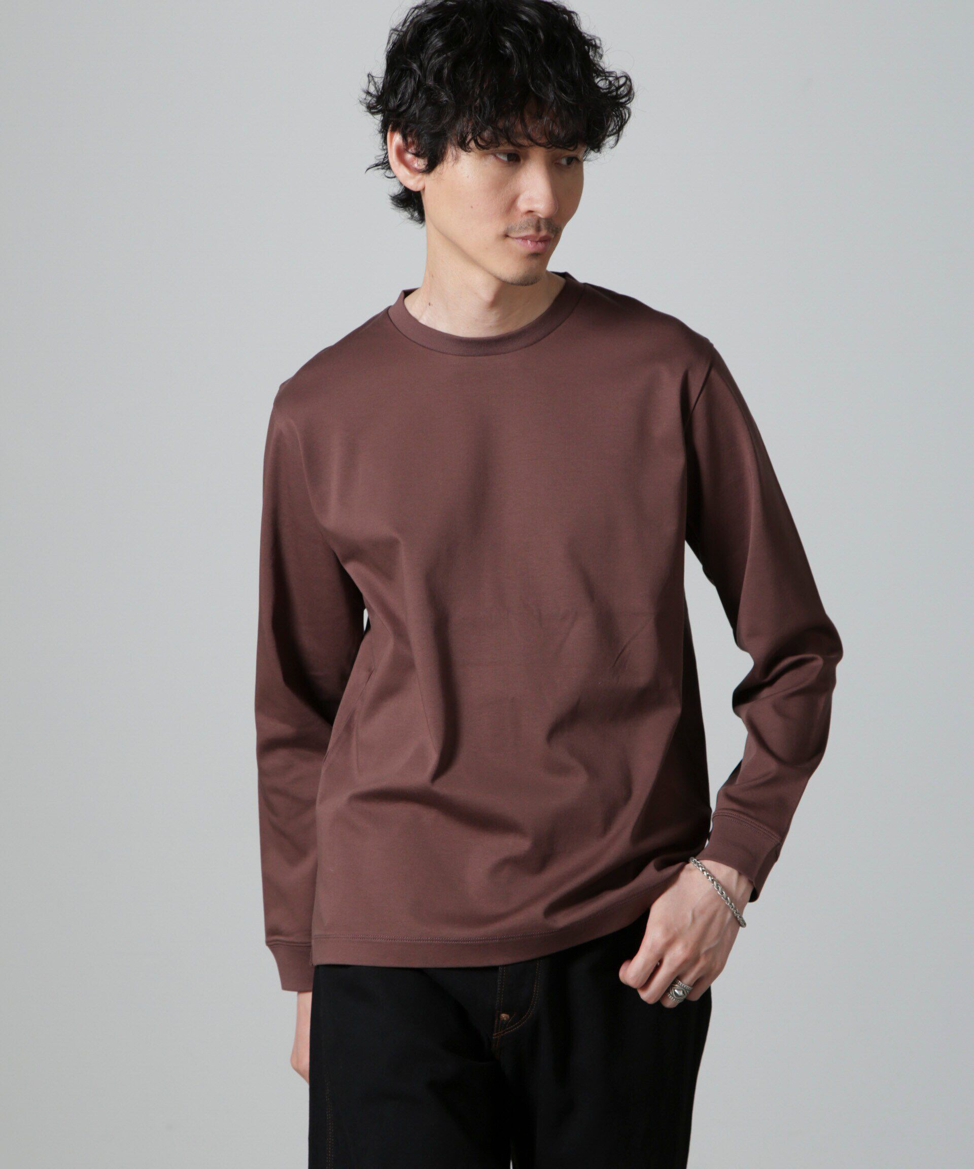 NANO universe「アンチスメルクルーネックTシャツ 長袖」|Tシャツ・カットソー|
