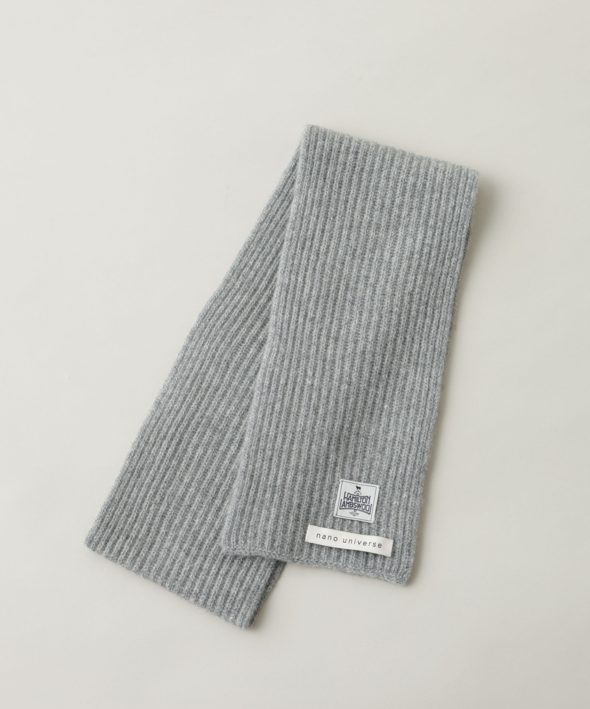 nano･universe「HAMILTON 10ANNIVERSARY WOOL ニットマフラー」|マフラー|L.グレー1