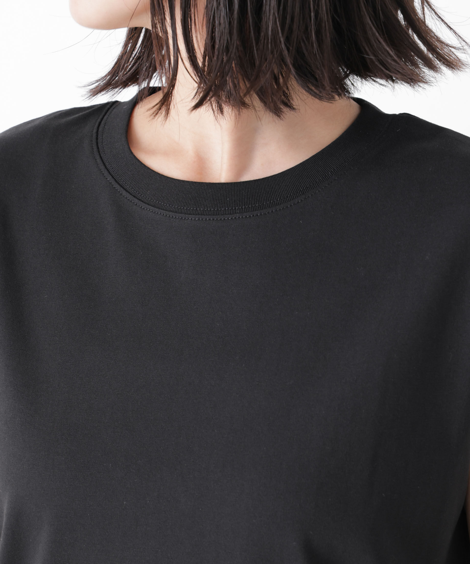 NANO universe「気化冷却機能 ノースリーブクルーネックトップス」|Tシャツ・カットソー|