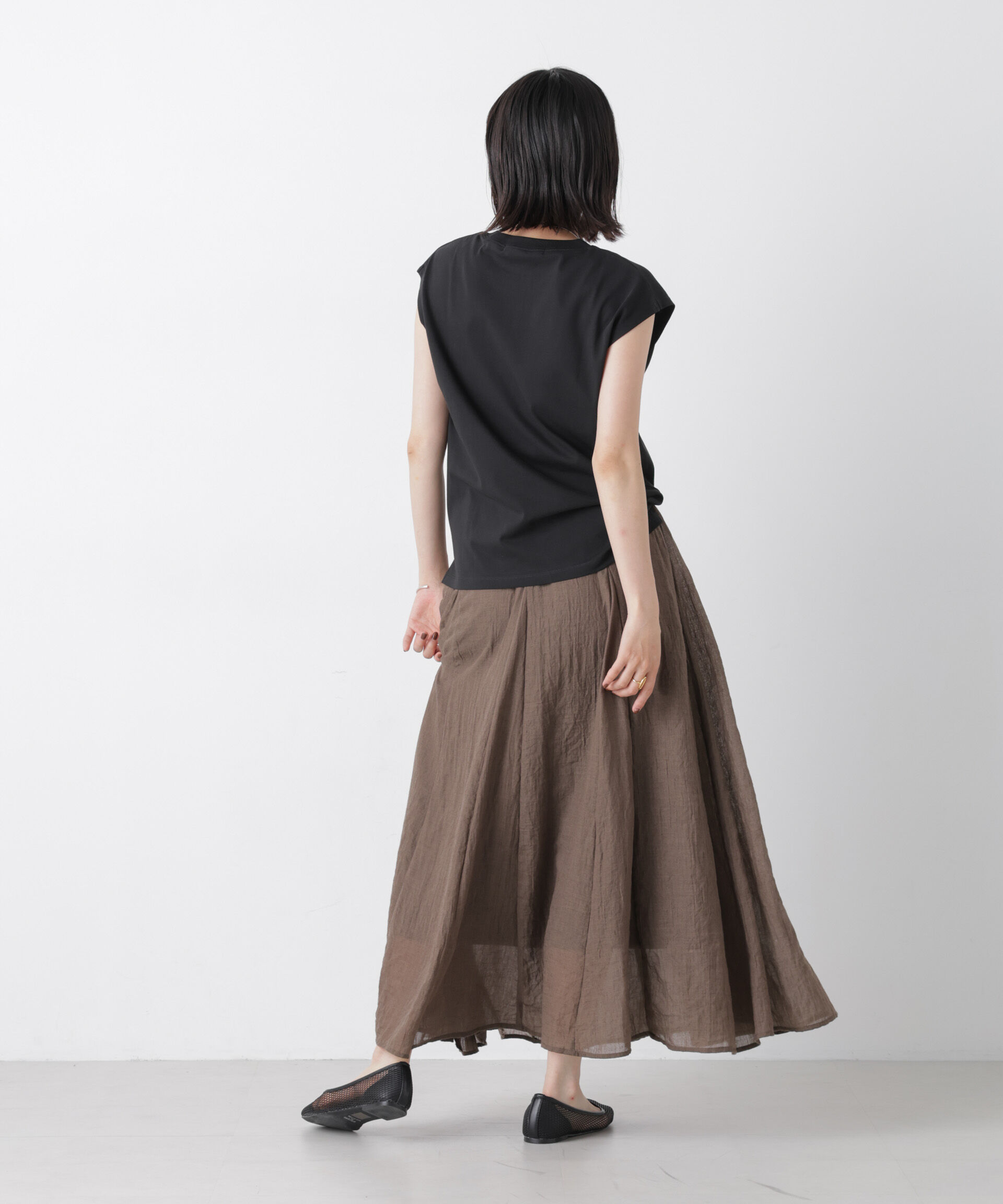 NANO universe「気化冷却機能 ノースリーブクルーネックトップス」|Tシャツ・カットソー|