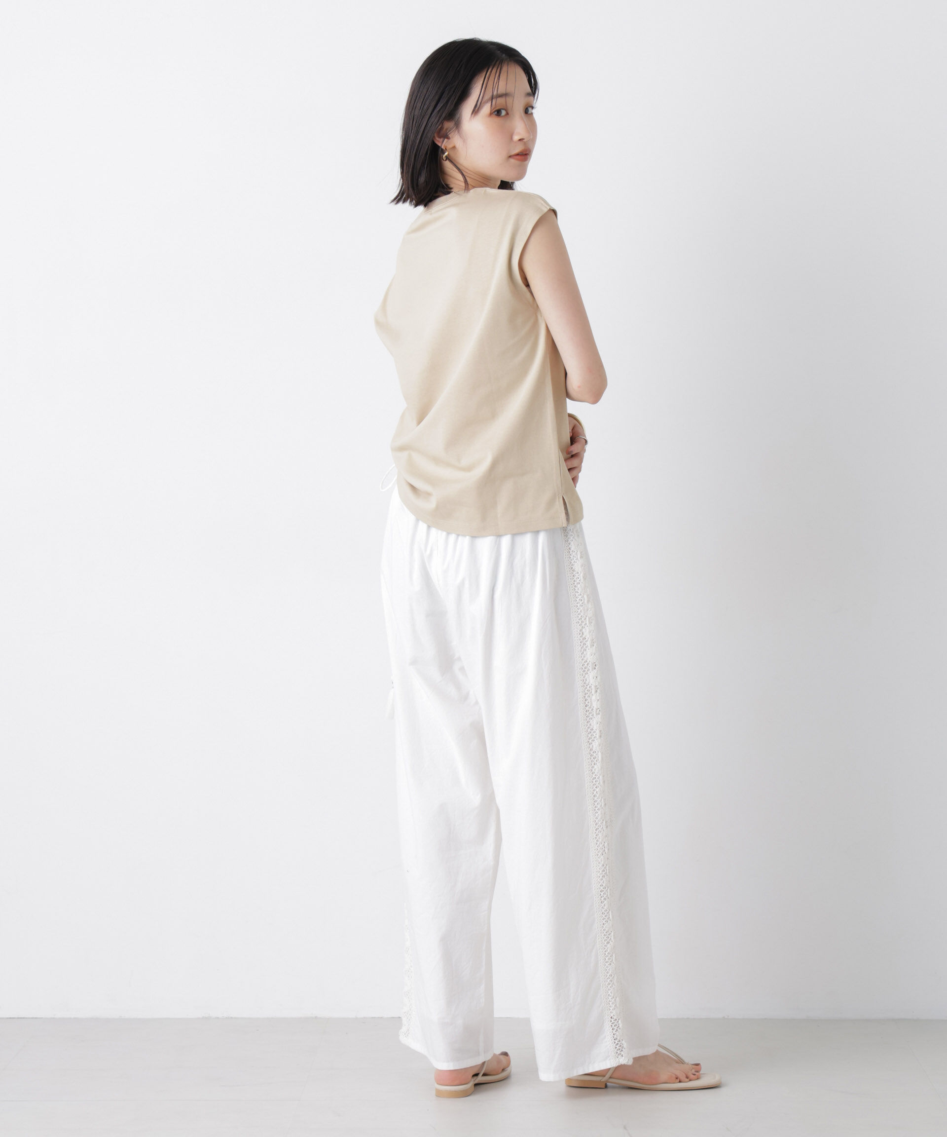 NANO universe「気化冷却機能 ノースリーブクルーネックトップス」|Tシャツ・カットソー|