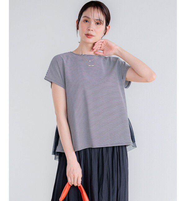 組曲「GIZAコットンチュールコンビ カットソー」|Tシャツ・カットソー|