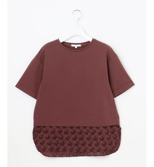 自由区「【カタログ掲載・着まわし力・異素材コンビ】ジャカードコンビジャージー カットソー」|Tシャツ・カットソー|