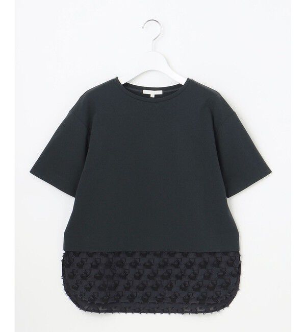 自由区「【カタログ掲載・着まわし力・異素材コンビ】ジャカードコンビジャージー カットソー」|Tシャツ・カットソー|