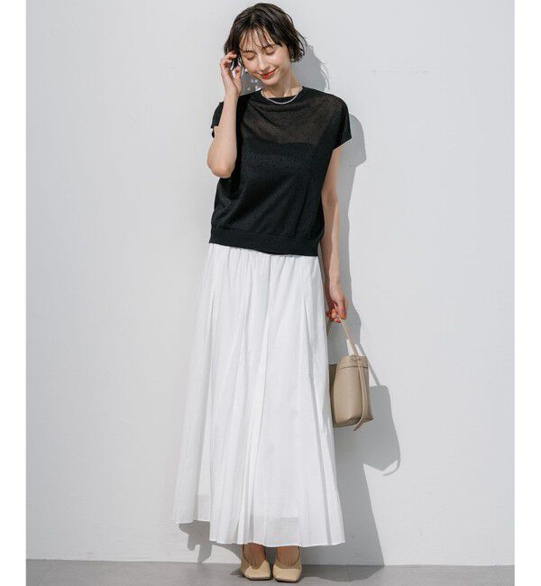 23区「【WEB&一部店舗限定カラーあり】シアードット フレンチスリーブ ニット」|ニット・セーター|
