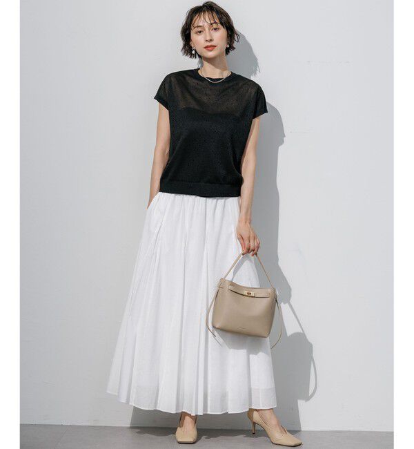 23区「【WEB&一部店舗限定カラーあり】シアードット フレンチスリーブ ニット」|ニット・セーター|