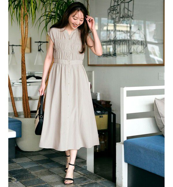 ANY SIS「フロントボタンシャーリング ワンピース」|ワンピース|