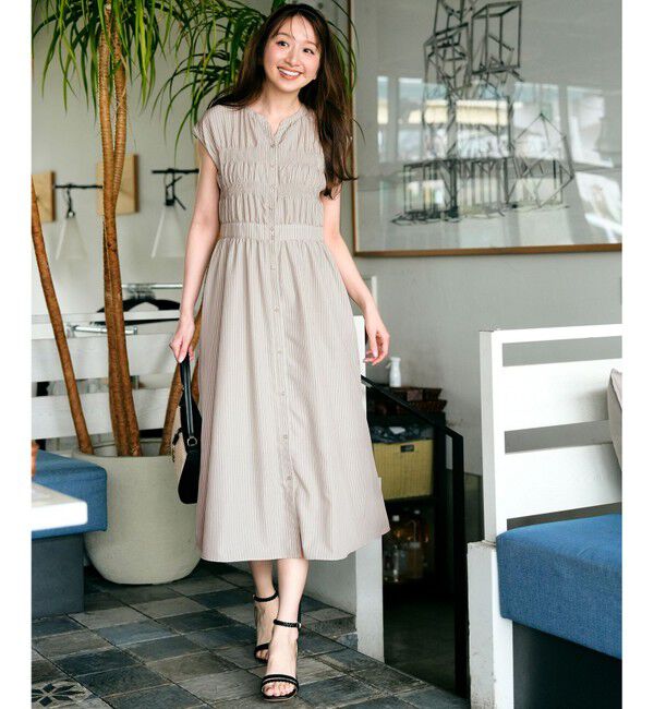ANY SIS「フロントボタンシャーリング ワンピース」|ワンピース|