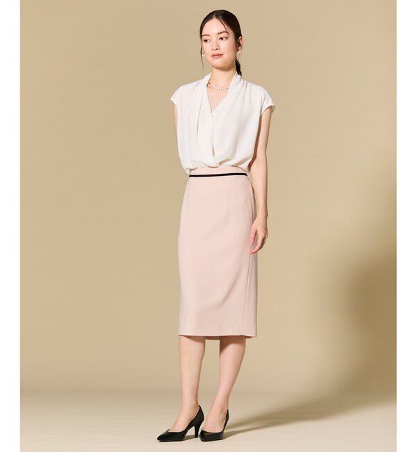 BEIGE,「【人気シリーズ】OLIVE / カシュクールフレンチスリーブブラウス」|シャツ・ブラウス|