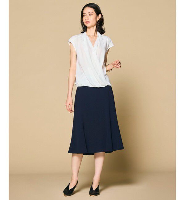 BEIGE,「【人気シリーズ】OLIVE / カシュクールフレンチスリーブブラウス」|シャツ・ブラウス|
