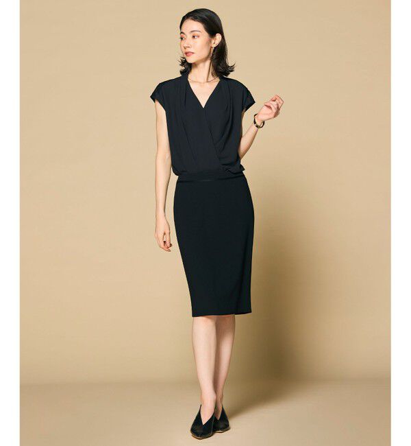 BEIGE,「【人気シリーズ】OLIVE / カシュクールフレンチスリーブブラウス」|シャツ・ブラウス|