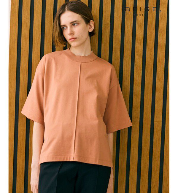 BEIGE,「【BEIGE,ecru/WEB限定・洗える】JERSEY STITCH / コットンハーフスリーブトップス」|Tシャツ・カットソー|Nude camel