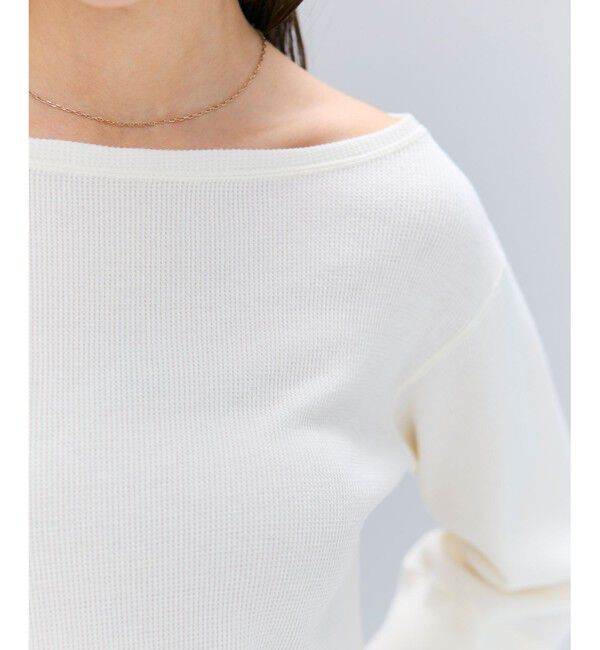 BEIGE,「【洗える】GLOBE / コットンリブ7分袖カットソー」|Tシャツ・カットソー|