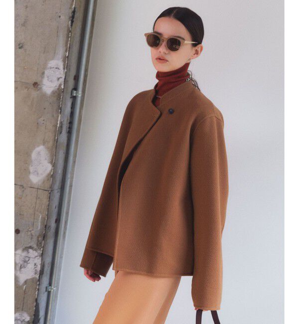 BEIGE,「【Oggi掲載】LEMOORE / ウールリバースタンドカラーショートコート」|その他|Caramel