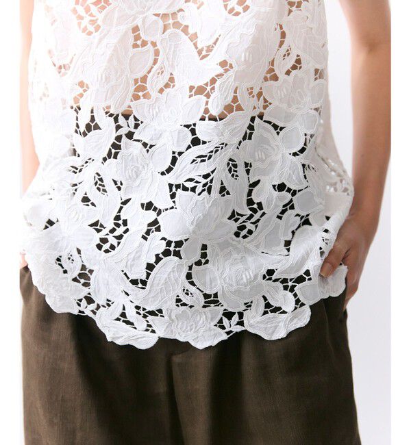 BEIGE,「【Precious掲載】CITRINE / エンブロイダリーレースノースリーブブラウス」|シャツ・ブラウス|