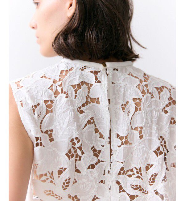 BEIGE,「【Precious掲載】CITRINE / エンブロイダリーレースノースリーブブラウス」|シャツ・ブラウス|