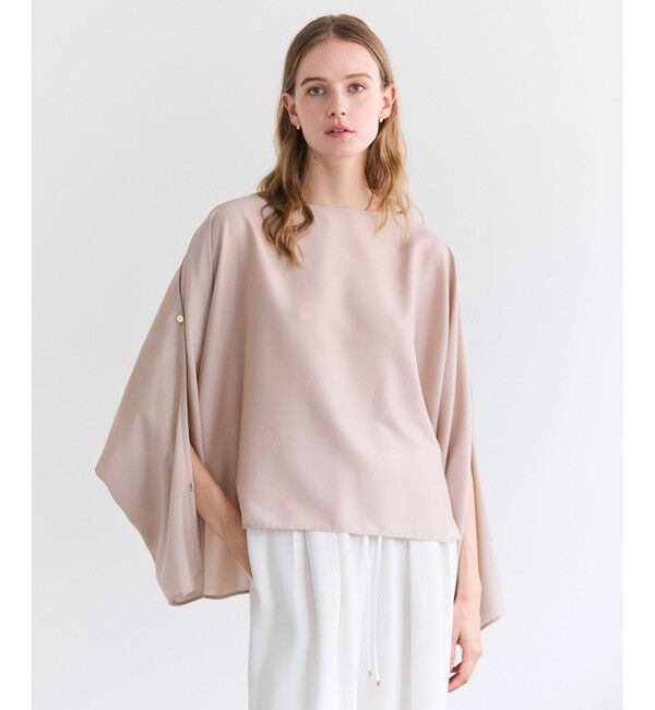 BEIGE,「【Precious掲載】PERIDOT / 2WAYスリーブ ドレープブラウス」|シャツ・ブラウス|Nude