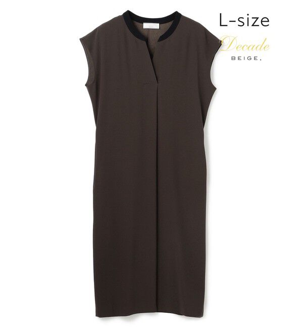 BEIGE,「【Lsize・セットアップ対応】CINDY / 配色ネック フレンチドレス」|ワンピース|Brown &times;Black