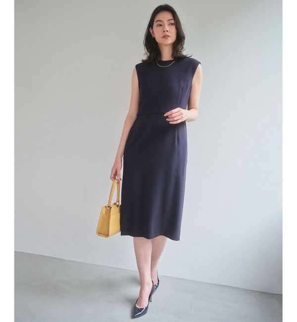 BEIGE,「【セットアップ対応】CINDY / 配色ライン クルーネックドレス」|ワンピース|