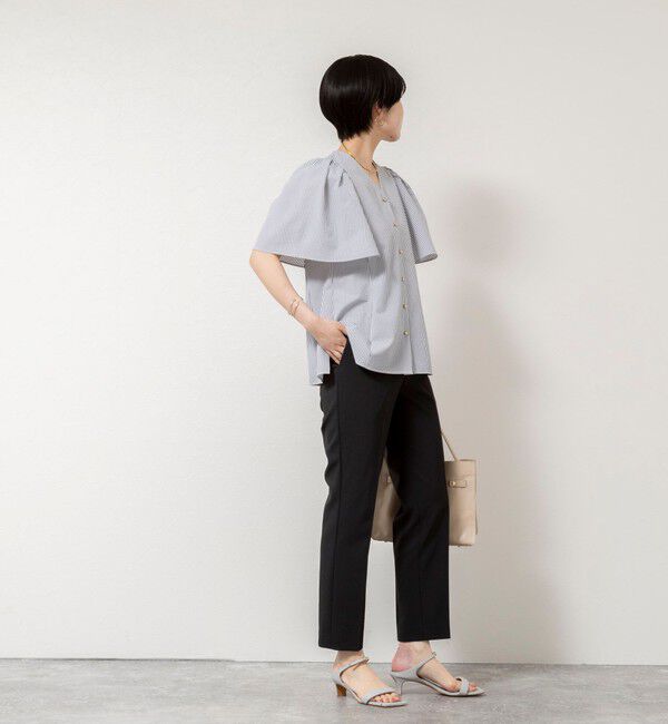 NOLLEY'S sophi「ウォッシャブルサッカーフレアスリーブシャツブラウス」|シャツ・ブラウス|