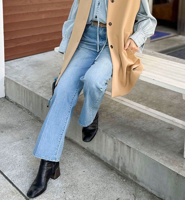 Rie Miller「【追加】《5サイズ展開》【RM denim】センタープレスデニム」|デニム|ネイビー系6