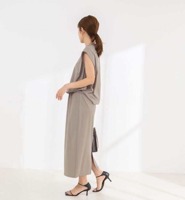 NOLLEY'S「《セットアップ対応/接触冷感》【BECシリーズ】ウォッシャブルハイスペックジャージノースリーブ」|Tシャツ・カットソー|