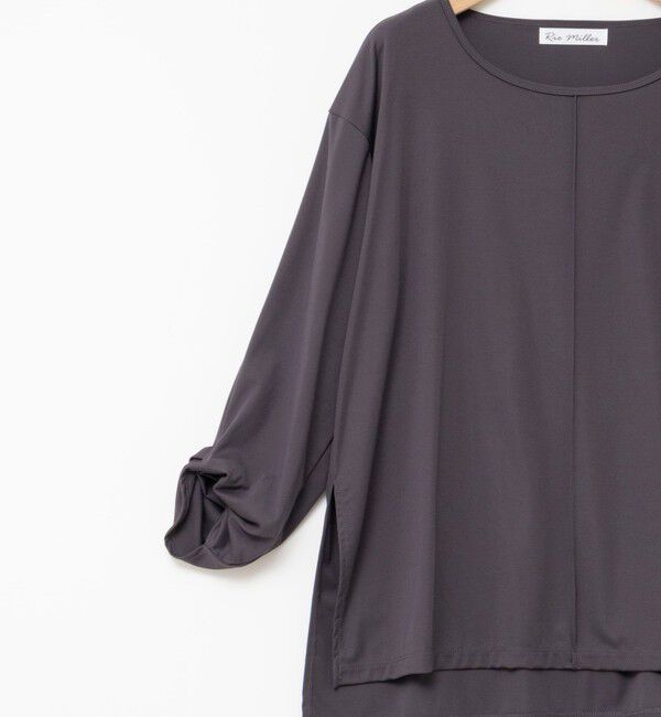 Rie Miller「《UVカット/接触冷感/防シワ》ウォッシャブルツイストスリーブプルオーバー」|Tシャツ・カットソー|