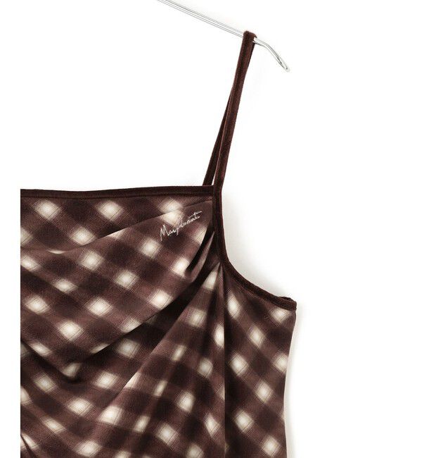 VIS「【MARY QUANT&times;VIS】チェックベロアドレープキャミワンピース」|ワンピース|
