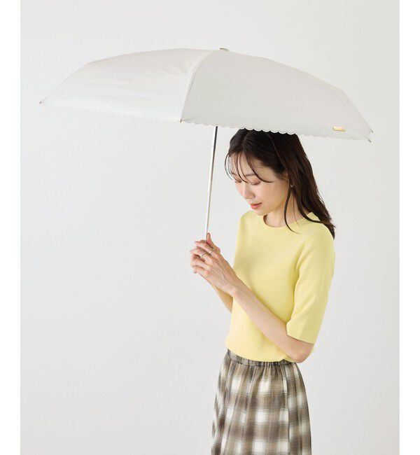 ROPE PICNIC PASSAGE「【Wpc.】遮光ビジューボタンmini 折りたたみ日傘/UVカット・晴雨兼用」|傘|
