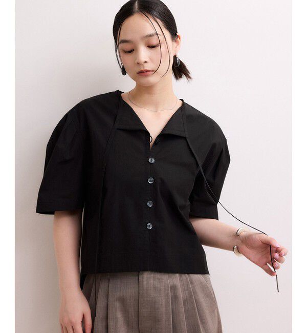 ADAM ET ROPE'「【WEB限定】タックスリーブブラウス」|シャツ・ブラウス|