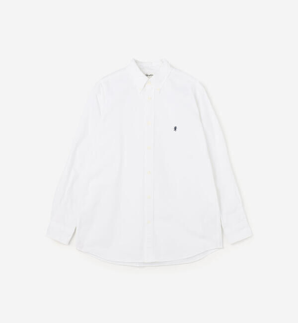 GYMPHLEX「Gymphlex | オックスフォード 長袖ボタンダウンシャツ SOLID MEN」|シャツ・ブラウス|WHITE