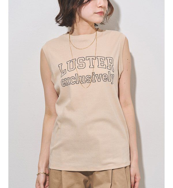  「ノースリーブロゴTシャツ」|Tシャツ・カットソー|ピンクベージュ