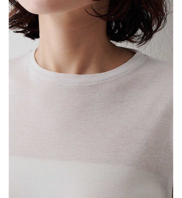  「《インナー使いにもおすすめ》コットン強撚フライスプルオーバー」|Tシャツ・カットソー|