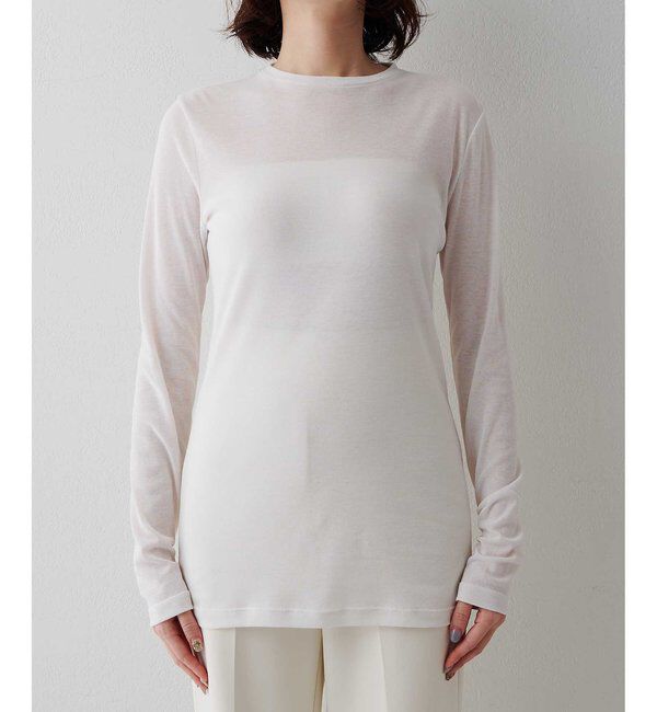  「《インナー使いにもおすすめ》コットン強撚フライスプルオーバー」|Tシャツ・カットソー|
