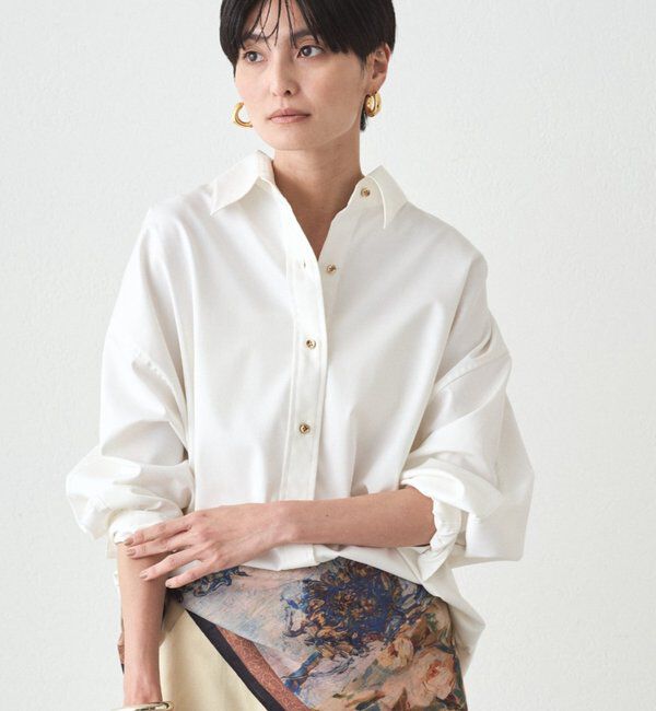  「《WEB限定/大人気につきリバイバル/累計販売１万枚達成》サテンBIGシャツ」|シャツ・ブラウス|オフホワイト