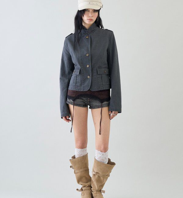  「【26AW LOOK掲載品番】2wayスタンドミリタリージャケット」|ブルゾン・スタジャン|