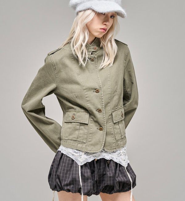  「【26AW LOOK掲載品番】2wayスタンドミリタリージャケット」|ブルゾン・スタジャン|