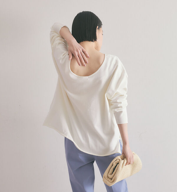 qualite「【WEB・一部店舗限定】クルーネックコットンニットプルオーバー」|ニット・セーター|